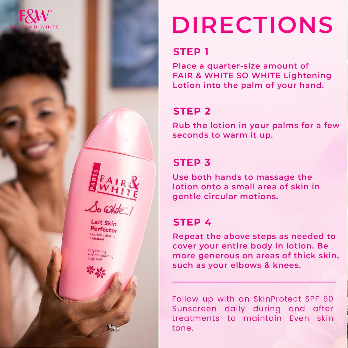FAIR & WHITE So White Skin Brightening Lotion - 500 ml Daily Moisturizing Body Lotion Avelisse