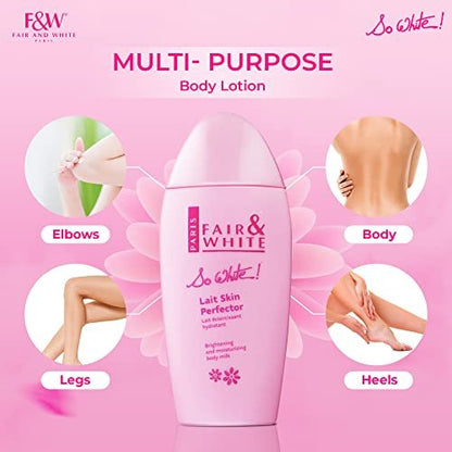 FAIR & WHITE So White Skin Brightening Lotion - 500 ml Daily Moisturizing Body Lotion Avelisse