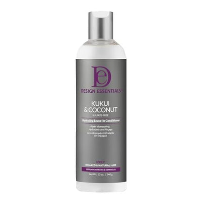 Design Essentials Natural Kukui & Coconut Hydrating Leave-In Conditioner for Relaxed and Natural Hair - 8 oz