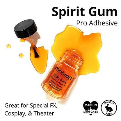 Mehron Makeup Spirit Gum (1 oz) - Matte Adhesive for Special Effects & Prosthetics Avelisse