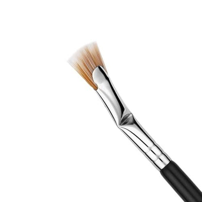 Bdellium Tools Professional Maestro Series 730 Bent Mascara Fan Brush - Soft Synthetic Fibers for Flawless Mascara Application (Black, 1pc)