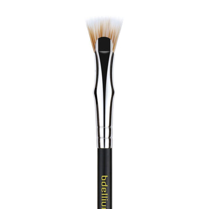 Bdellium Tools Professional Maestro Series 730 Bent Mascara Fan Brush - Soft Synthetic Fibers for Flawless Mascara Application (Black, 1pc)