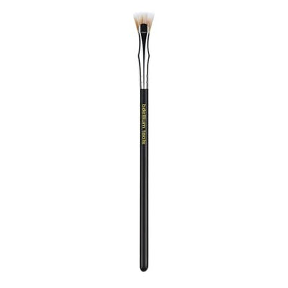 Bdellium Tools Professional Maestro Series 730 Bent Mascara Fan Brush - Soft Synthetic Fibers for Flawless Mascara Application (Black, 1pc)