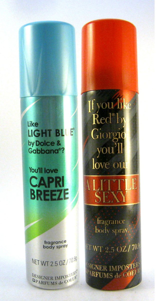 Parfums De Coeur Designer Imposters Women Body Spray Bundle - Capri Breeze & A Little Sexy (2.5 oz Each) Avelisse