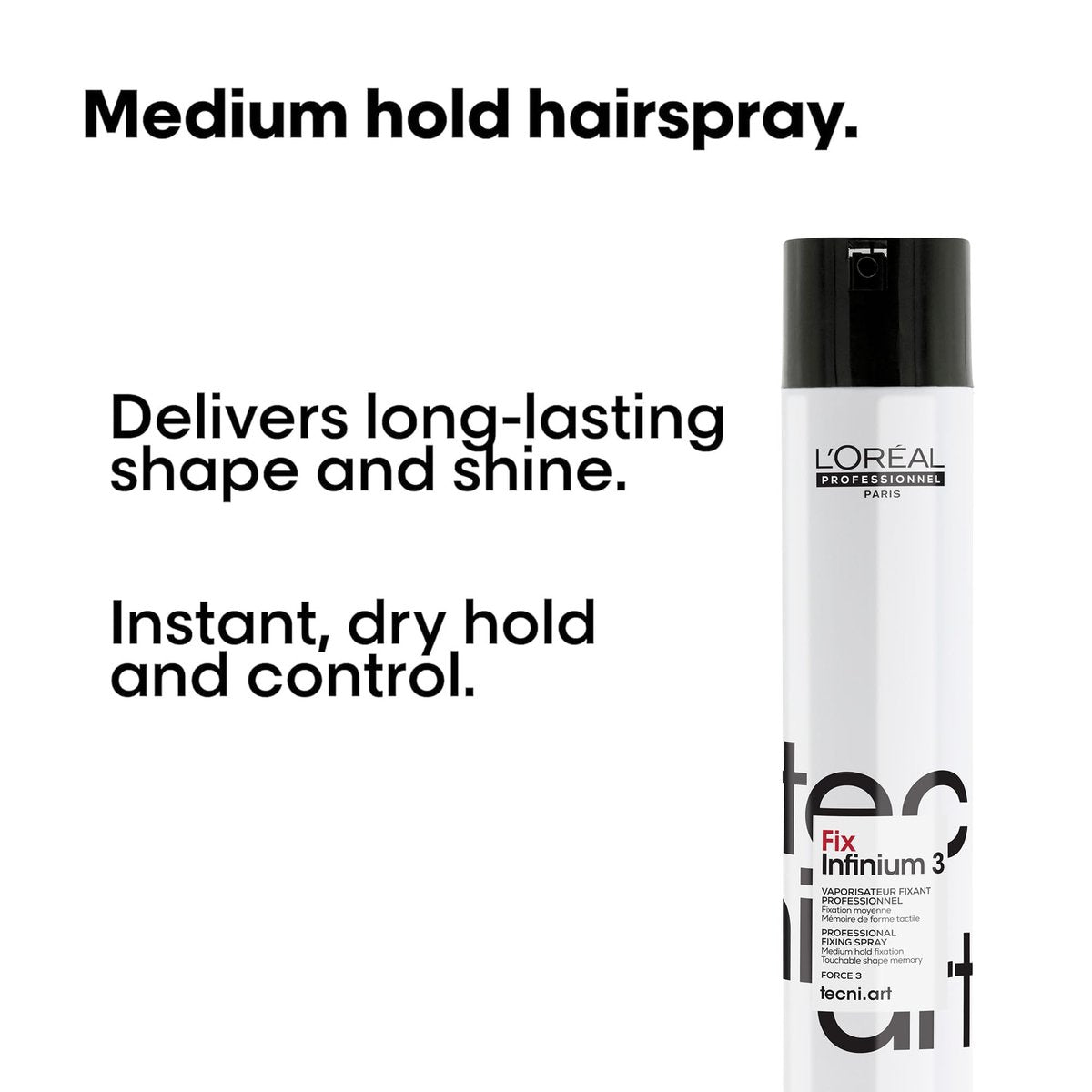 L'Oréal Professionnel Paris Fix Infinium 3 - Medium Hold Hairspray for Lasting Shape and Shine, Reduces Frizz Without Stiffness, 10.2 oz Avelisse