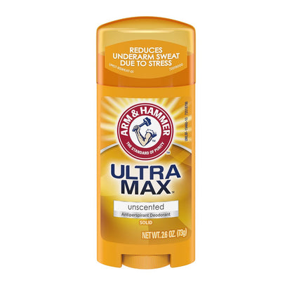 ARM & HAMMER ULTRAMAX Anti-Perspirant Deodorant Invisible Solid Unscented, 2.6 oz (6-Pack)