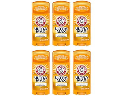ARM & HAMMER ULTRAMAX Anti-Perspirant Deodorant Invisible Solid Unscented, 2.6 oz (6-Pack)