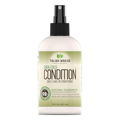 Taliah Waajid Shea-Coco Daily Leave-In Conditioner – 8oz – Moisturizing Detangler for Natural Curly, Kinky & Wavy Hair