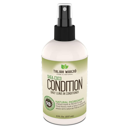 Taliah Waajid Shea-Coco Daily Leave-In Conditioner – 8oz – Moisturizing Detangler for Natural Curly, Kinky & Wavy Hair