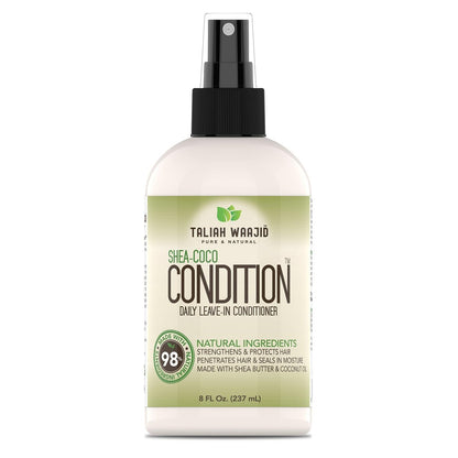 Taliah Waajid Shea-Coco Daily Leave-In Conditioner – 8oz – Moisturizing Detangler for Natural Curly, Kinky & Wavy Hair