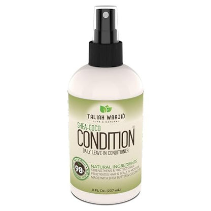 Taliah Waajid Shea-Coco Daily Leave-In Conditioner – 8oz – Moisturizing Detangler for Natural Curly, Kinky & Wavy Hair