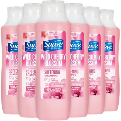 Suave Shampoo, Wild Cherry Blossom – Softening Formula with Vitamin E, 22.5 oz (Pack of 6) Avelisse