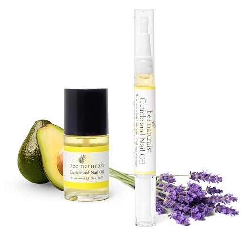 Bee Naturals Nail & Cuticle Oil Kit – Nourishing Nail Strengthener with Vitamin E, Olive & Avocado Oils – Lavender Lemon & Tea Tree Aromatherapy – Easy Pen Applicator for Healthy, Revitalized Nails Avelisse