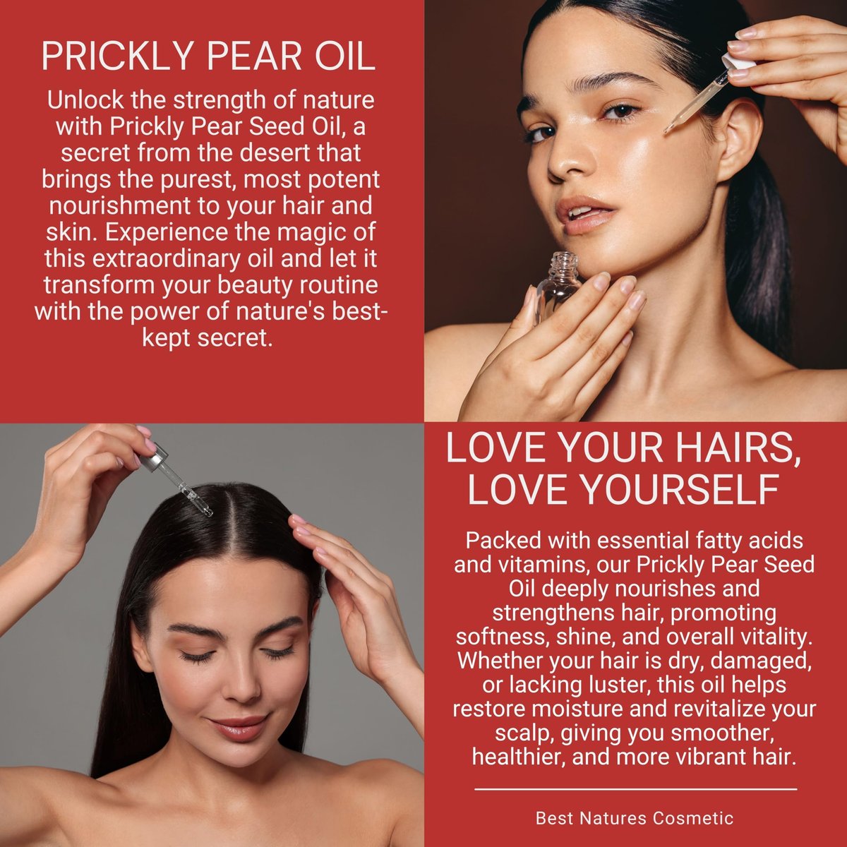 Organic Prickly Pear Seed Oil - Virgin Cold Pressed Unrefined, 1 oz (30 ml) for Hydrated & Glowing Mature Skin and Hair - görsel 9