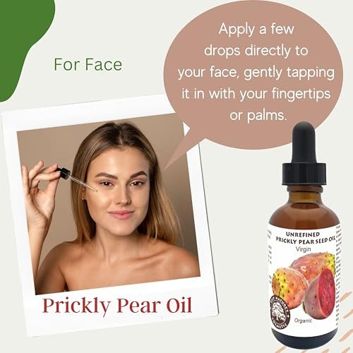 Organic Prickly Pear Seed Oil - Virgin Cold Pressed Unrefined, 1 oz (30 ml) for Hydrated & Glowing Mature Skin and Hair - görsel 14