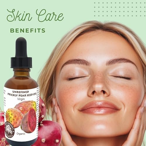 Organic Prickly Pear Seed Oil - Virgin Cold Pressed Unrefined, 1 oz (30 ml) for Hydrated & Glowing Mature Skin and Hair - görsel 8