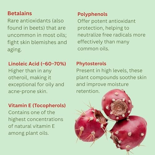 Organic Prickly Pear Seed Oil - Virgin Cold Pressed Unrefined, 1 oz (30 ml) for Hydrated & Glowing Mature Skin and Hair - görsel 12