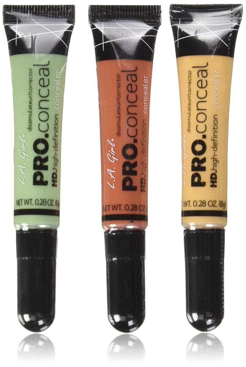 L.A. Girl Pro Conceal Set - Orange, Yellow, Green Correctors (Pack of 3) Avelisse