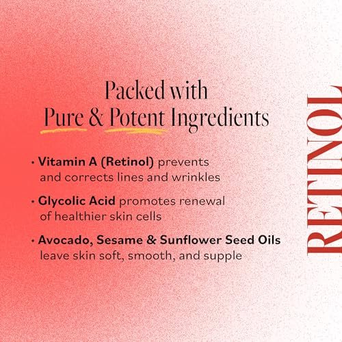 DERMA E Anti-Aging Regenerative Serum – Hydrating Day and Night Serum with Glycolic Acid and Vitamin A – Advanced Facial Skin Care Treatment, 2 fl oz Avelisse