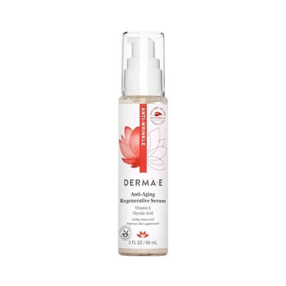 DERMA E Anti-Aging Regenerative Serum – Hydrating Day and Night Serum with Glycolic Acid and Vitamin A – Advanced Facial Skin Care Treatment, 2 fl oz Avelisse