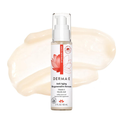 DERMA E Anti-Aging Regenerative Serum – Hydrating Day and Night Serum with Glycolic Acid and Vitamin A – Advanced Facial Skin Care Treatment, 2 fl oz Avelisse