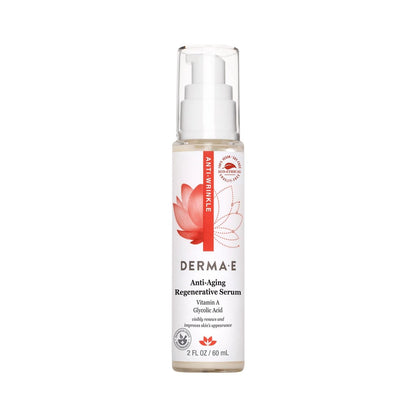 DERMA E Anti-Aging Regenerative Serum – Hydrating Day and Night Serum with Glycolic Acid and Vitamin A – Advanced Facial Skin Care Treatment, 2 fl oz Avelisse