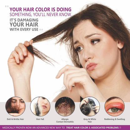 Vegetal Bio Colour Experience Dark Brown Hair Color - Ammonia-Free, PPD-Free, 100% Organic & Herbal Safe Hair Dye Kit (50g, Pack of 2)