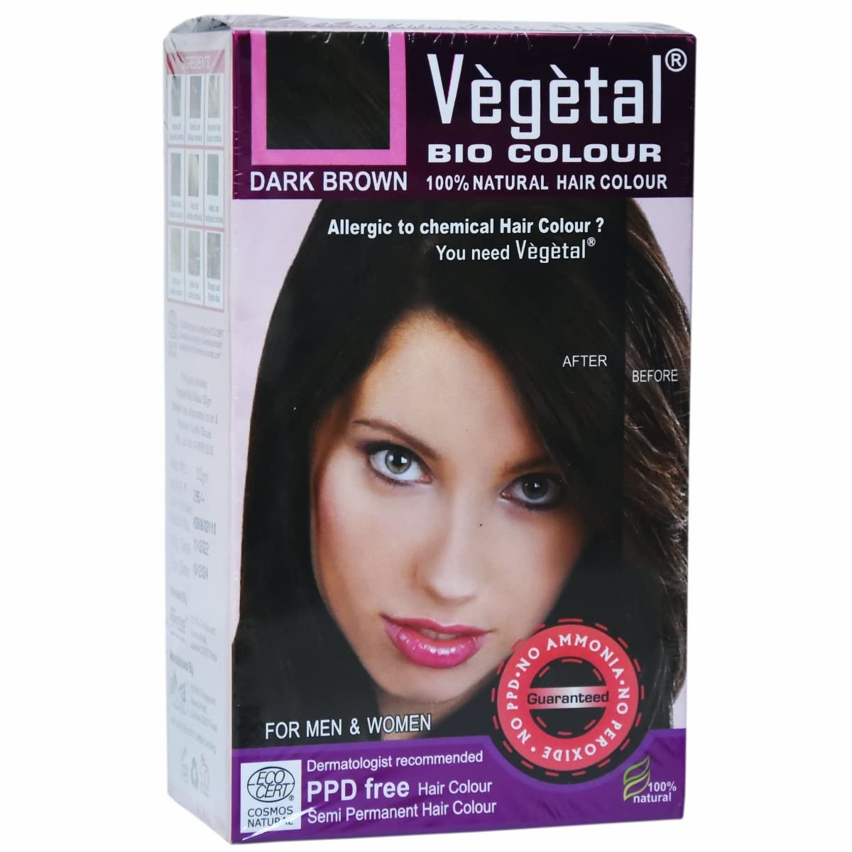 Vegetal Bio Colour Experience Dark Brown Hair Color - Ammonia-Free, PPD-Free, 100% Organic & Herbal Safe Hair Dye Kit (50g, Pack of 2) - görsel 5