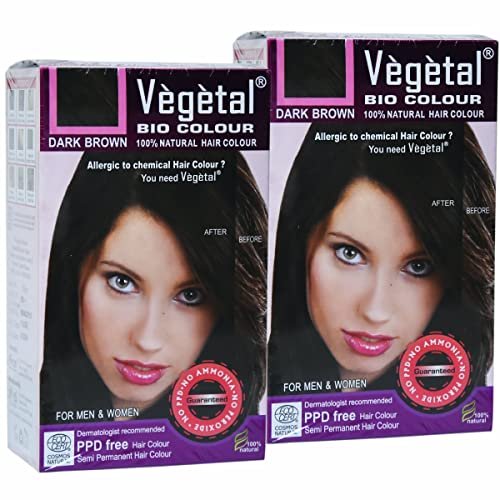 Vegetal Bio Colour Experience Dark Brown Hair Color - Ammonia-Free, PPD-Free, 100% Organic & Herbal Safe Hair Dye Kit (50g, Pack of 2) - görsel 2