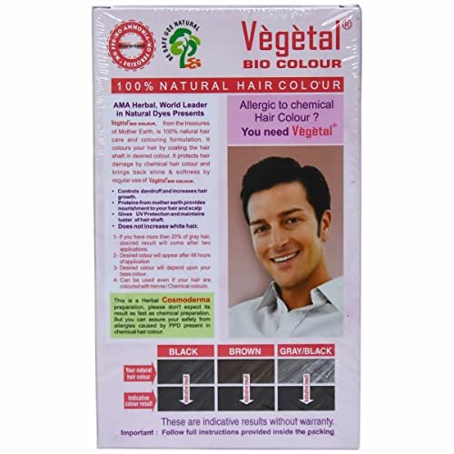 Vegetal Bio Colour Experience Dark Brown Hair Color - Ammonia-Free, PPD-Free, 100% Organic & Herbal Safe Hair Dye Kit (50g, Pack of 2) - görsel 4