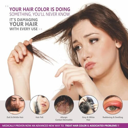 Vegetal Bio Colour Experience Dark Brown Hair Color - Ammonia-Free, PPD-Free, 100% Organic & Herbal Safe Hair Dye Kit (50g, Pack of 2)