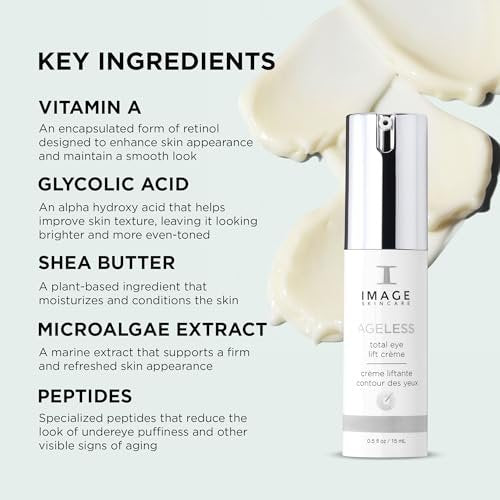 IMAGE Skincare AGELESS Total Eye Lift Crème – Anti-Aging Eye Cream for Dark Circles, Bags & Wrinkles, 0.5 fl oz Avelisse