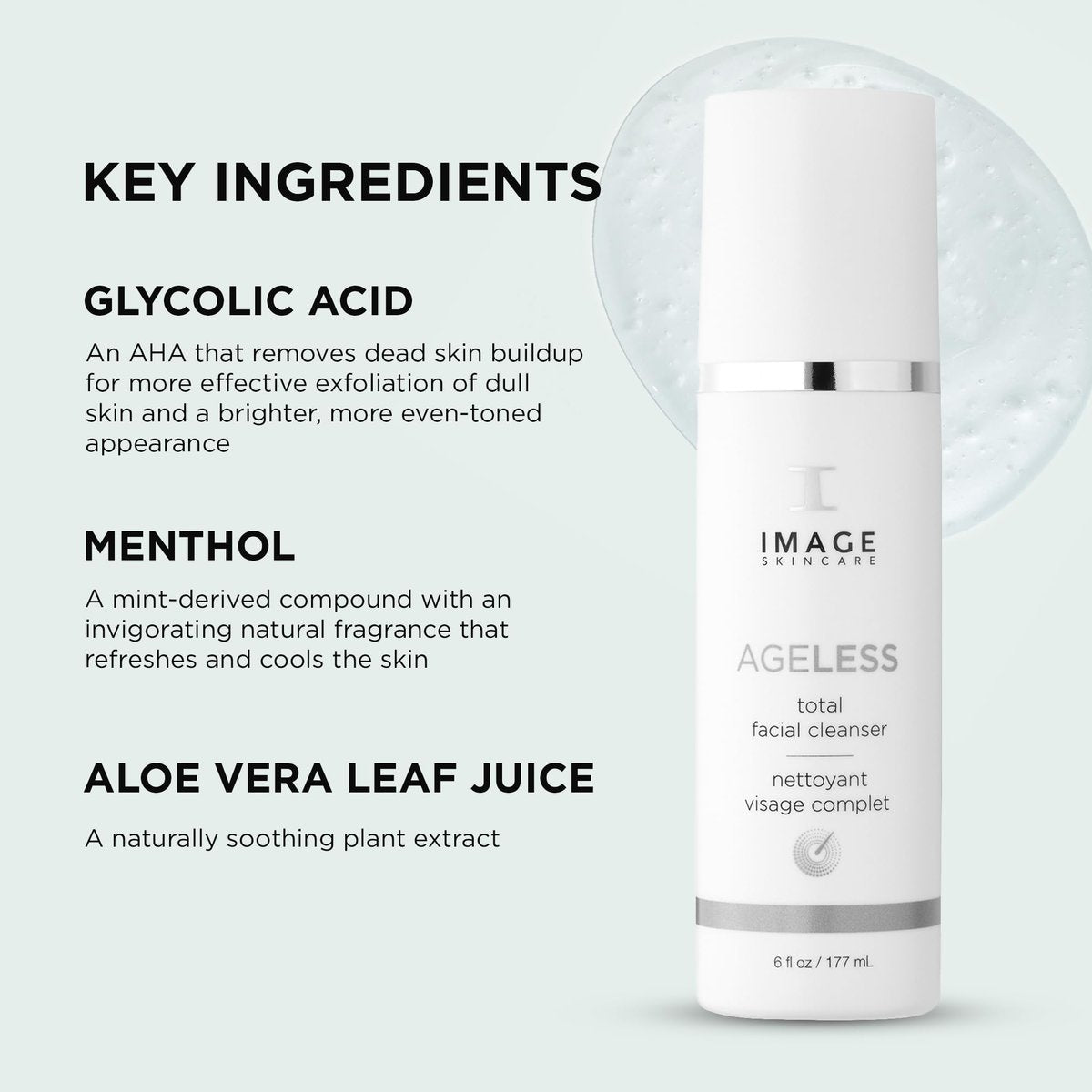 IMAGE Skincare AGELESS Total Facial Cleanser – Gentle Face Wash for Smoother, Revitalized Skin, 6 oz Avelisse