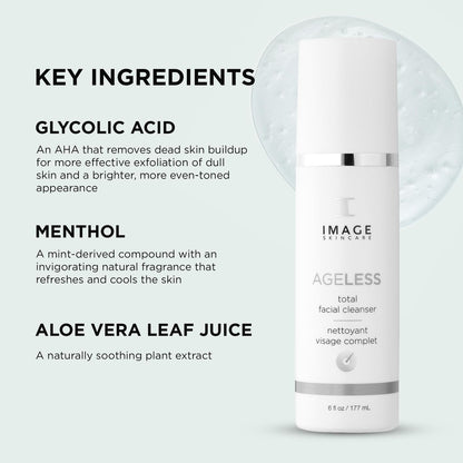 IMAGE Skincare AGELESS Total Facial Cleanser – Gentle Face Wash for Smoother, Revitalized Skin, 6 oz Avelisse