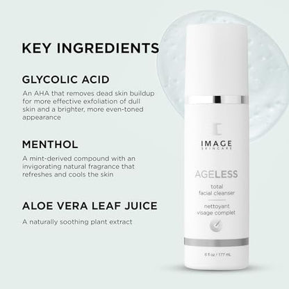 IMAGE Skincare AGELESS Total Facial Cleanser – Gentle Face Wash for Smoother, Revitalized Skin, 6 oz Avelisse