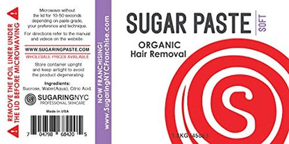 Sugaring NYC Natural Sugaring Paste 1.3 kg (45 oz) – Soft Formula for Legs, Arms, Back, Stomach – 100% Natural Hair Removal Avelisse