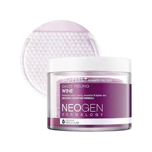 DERMALOGY by NEOGENLAB Bio-Peel Gauze Peeling Pads (Wine, 30 pads) - Exfoliating & Firming Peeling Pad with PHA & Red Wine & Resveratrol & Hyaluronic Acid - Korean Skin Care Avelisse