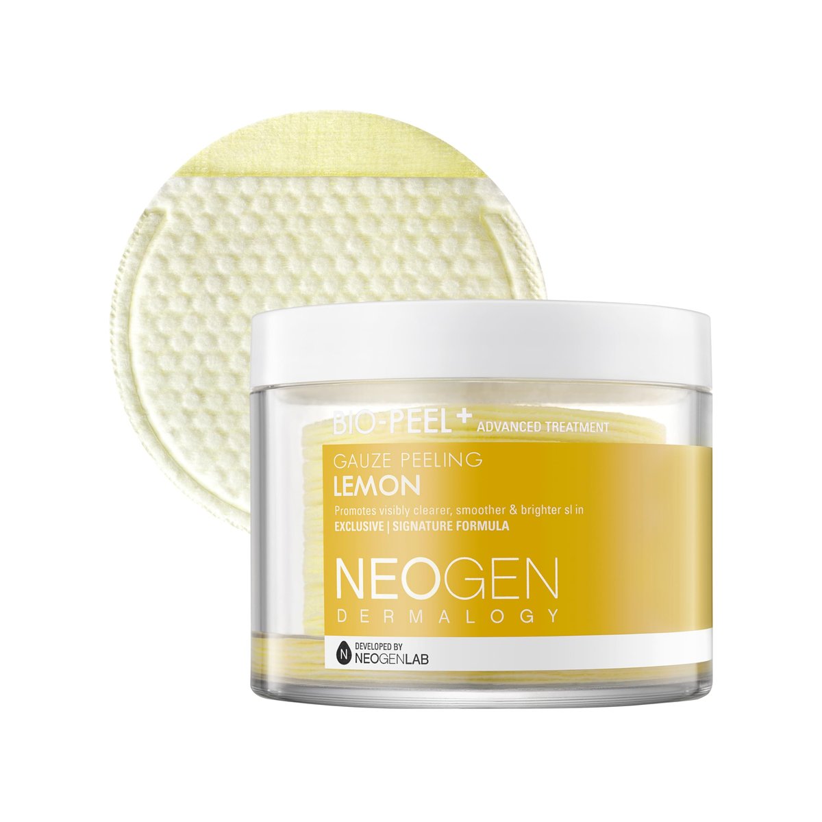 DERMALOGY by NEOGENLAB Bio-Peel Gauze Peeling Pads (Lemon, 30 pads) - PHA Exfoliating & Brightening Peeling Pads for Glowing Skin - görsel 1