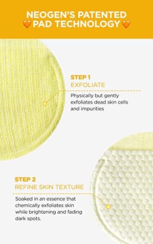 DERMALOGY by NEOGENLAB Bio-Peel Gauze Peeling Pads (Lemon, 30 pads) - PHA Exfoliating & Brightening Peeling Pads for Glowing Skin