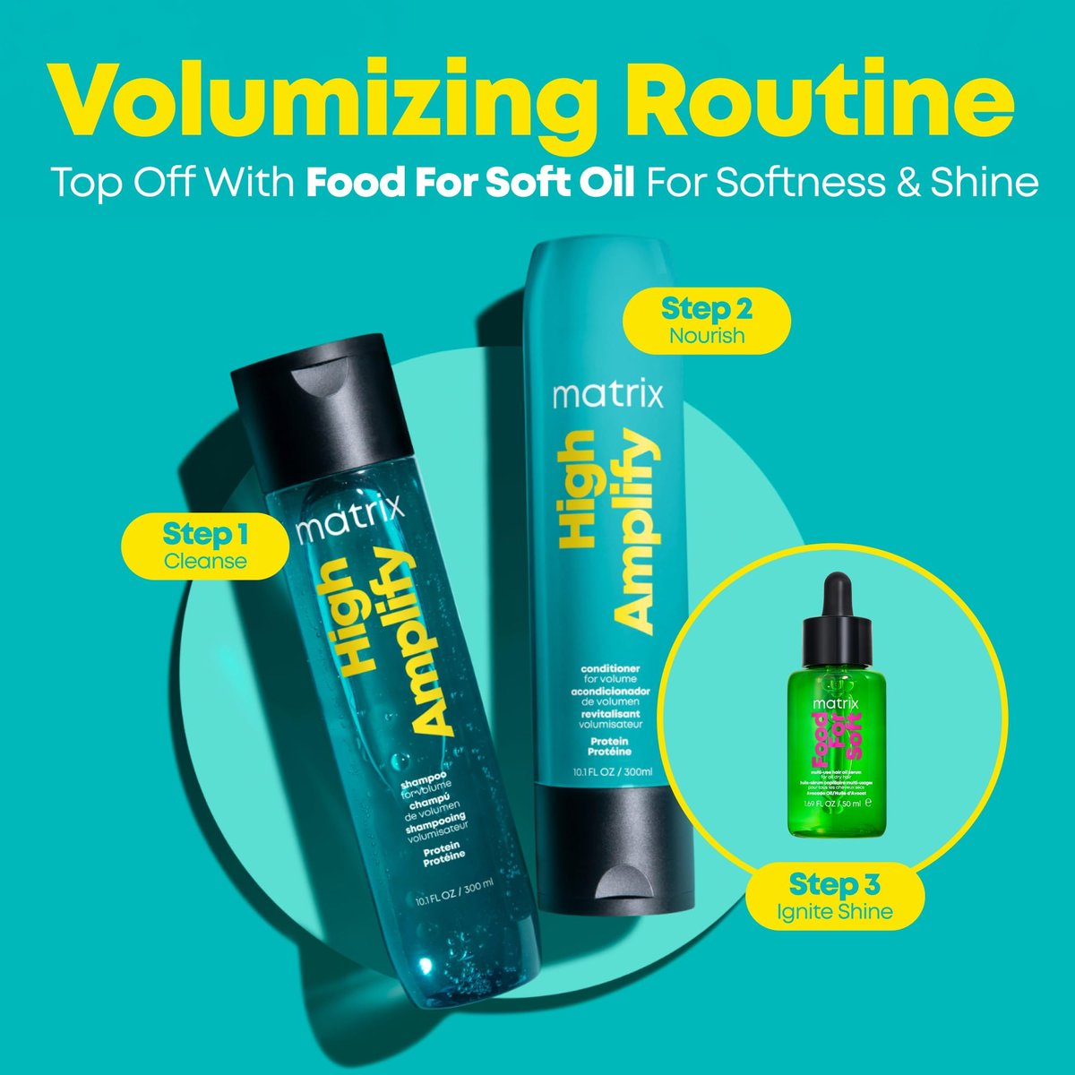 Matrix High Amplify Volumizing Shampoo - Instant Lifts and Cleanses Hair For Volume & Strength, Lightweight & Silicone-Free Formula, Boost Structure in Fine, Thin & Limp Hair With Protein, 33.8 Fl Oz Avelisse