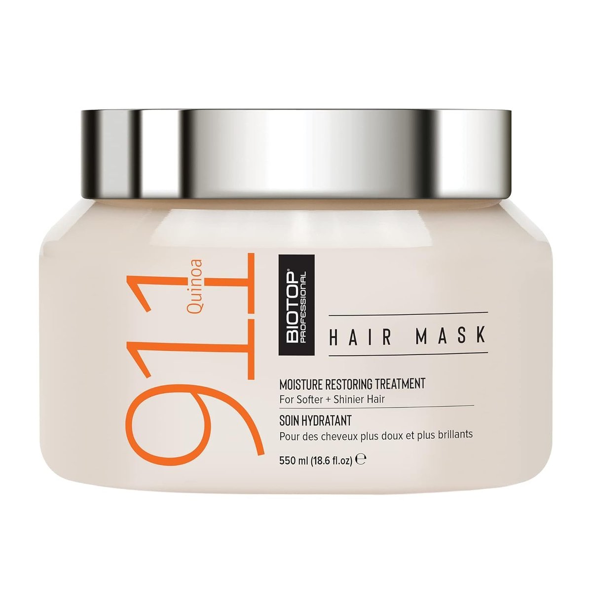 Biotop Professional 911 Quinoa Hair Mask – Repairing Hair Mask for Dry or Extremely Damaged Strands, Color Safe & Cruelty Free (18.6 oz) Avelisse