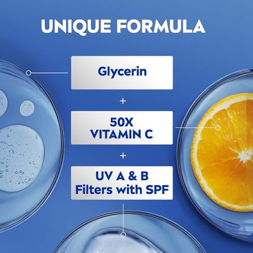 NIVEA Natural Glow Cell Repair Body Lotion with SPF 15 and 50X Vitamin C, 13.6 Fl Oz Avelisse
