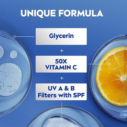 NIVEA Natural Glow Cell Repair Body Lotion with SPF 15 and 50X Vitamin C, 13.6 Fl Oz Avelisse