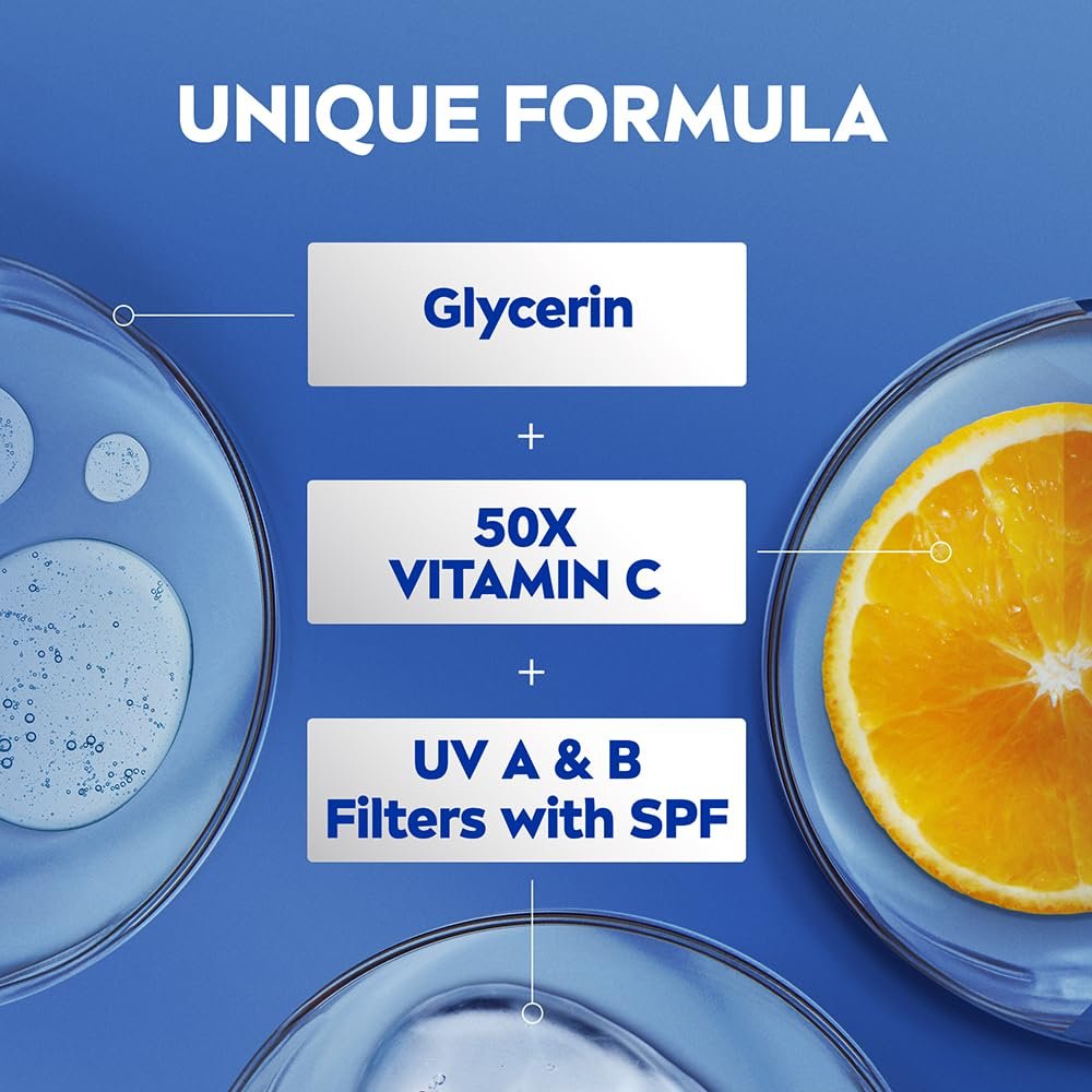 NIVEA Natural Glow Cell Repair Body Lotion with SPF 15 and 50X Vitamin C, 13.6 Fl Oz Avelisse