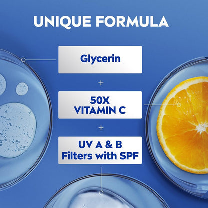 NIVEA Natural Glow Cell Repair Body Lotion with SPF 15 and 50X Vitamin C, 13.6 Fl Oz Avelisse