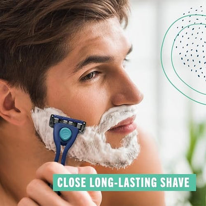 Preserve Shave 5 Razor Blade Refills - 4 Pack Ceramic Coated 5-Blade Razors for Men & Women with Aloe-Cocoa Butter Strip Avelisse