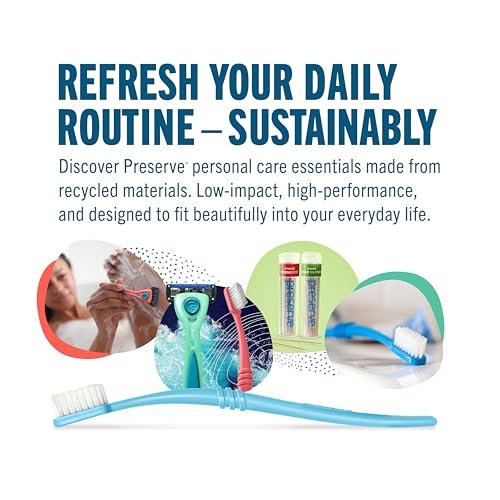 Preserve Shave 5 Razor Blade Refills - 4 Pack Ceramic Coated 5-Blade Razors for Men & Women with Aloe-Cocoa Butter Strip Avelisse