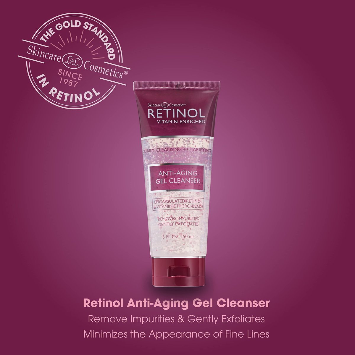 LIVAURA Retinol Anti-Aging Gel Cleanser – Gently Cleans Pores & Exfoliates for Soft, Smooth Skin with Antioxidant-Rich Micro-Beads Avelisse
