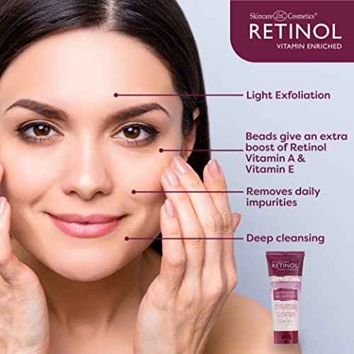 LIVAURA Retinol Anti-Aging Gel Cleanser – Gently Cleans Pores & Exfoliates for Soft, Smooth Skin with Antioxidant-Rich Micro-Beads Avelisse