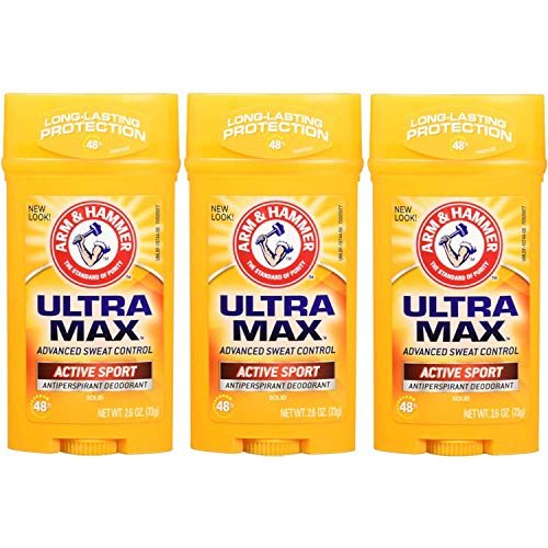 ARM & HAMMER ULTRAMAX Antiperspirant Deodorant Active Sport, 2.6 oz (Pack of 3) - görsel 3